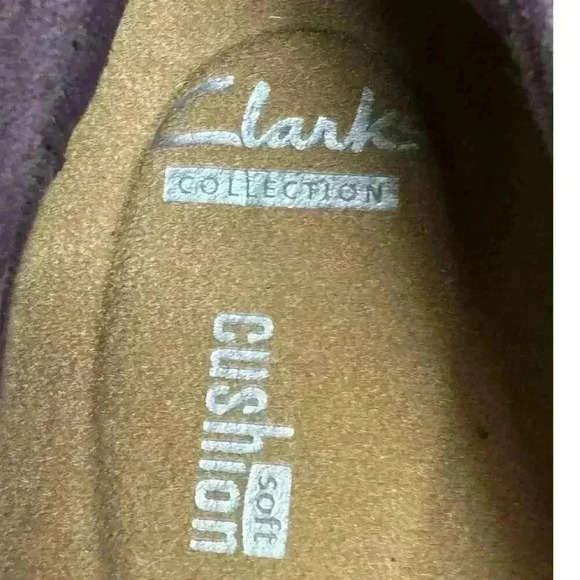 Clarks Collection Sharon Dolly Slip On Loafer Aubergine Dusty Purple Suede 6.5 - Picture 12 of 12